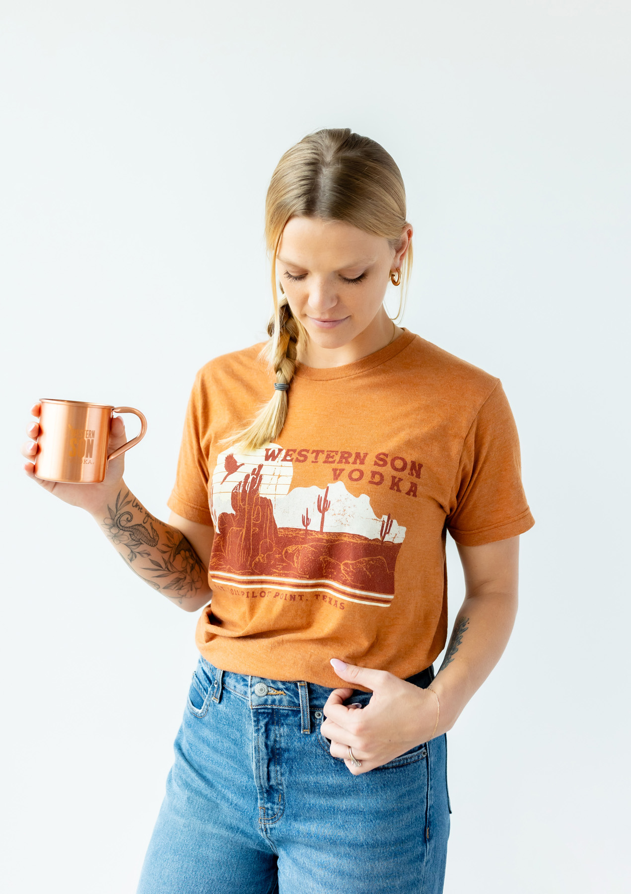 Western Son Vodka Apparel by Dallas Product Photographer
